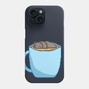 Hippo in a cup of coffee Phone Case