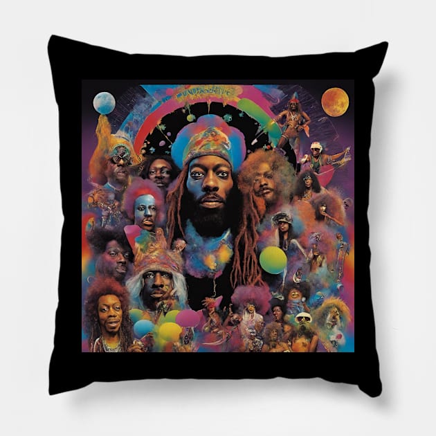 FUNKY Mushroom Psychedelic Art Pillow by Klau