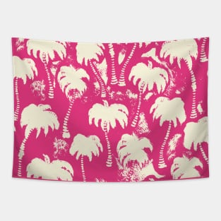 Hot Pink Aloha Palm Trees Tapestry