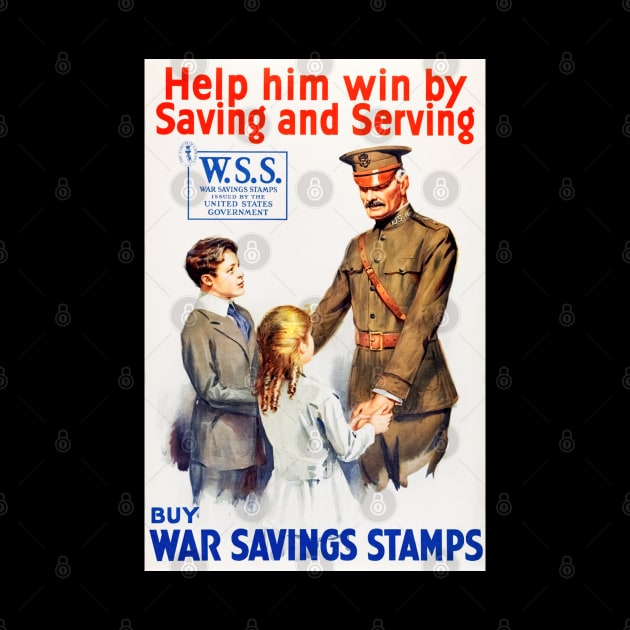 Reproduction of World War One Buy Savings Stamps US Advertisement Poster by vintageposterco