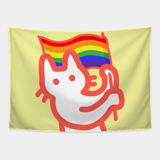 owie waving a pride flag Tapestry