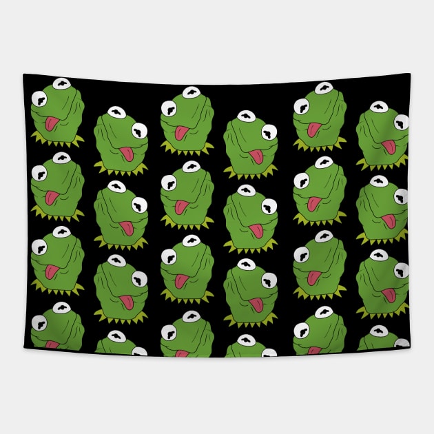 Kermit The Frog pattern Tapestry by valentinahramov