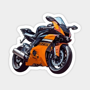 Orange YZF R6 Bike Illustration Magnet