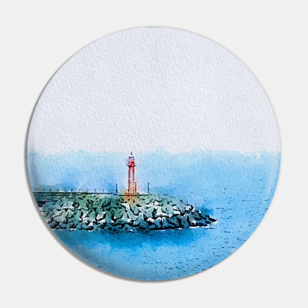 Lighthouse ,Watercolor painting on a textured watercolor paper Pin by Banyu_Urip