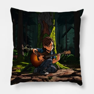 Ellie Playing Guitar - The Last of Us Part II Pillow