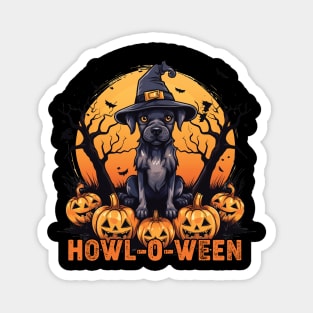 Trick or Treat Woof or Wag Funny Dog Halloween Magnet