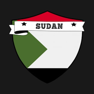 SUDAN COUNTRY SHIELD, MINIMALIST SUDAN FLAG, I LOVE SUDAN , BORN IN SUDAN , SUDAN BADGE SHIELD T-Shirt