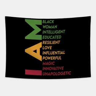 I Am Black Woman Female Power BLM Tapestry