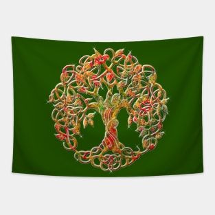 Tree of life Orange Tapestry