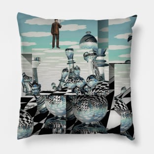 Surreal Chess Landscape Pillow