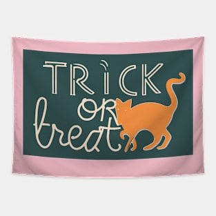 Halloween 'trick or treat' kawaii cat letter Tapestry