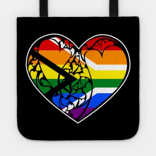 Gay Pride Flag of South Africa LGBT+ Heart Tote