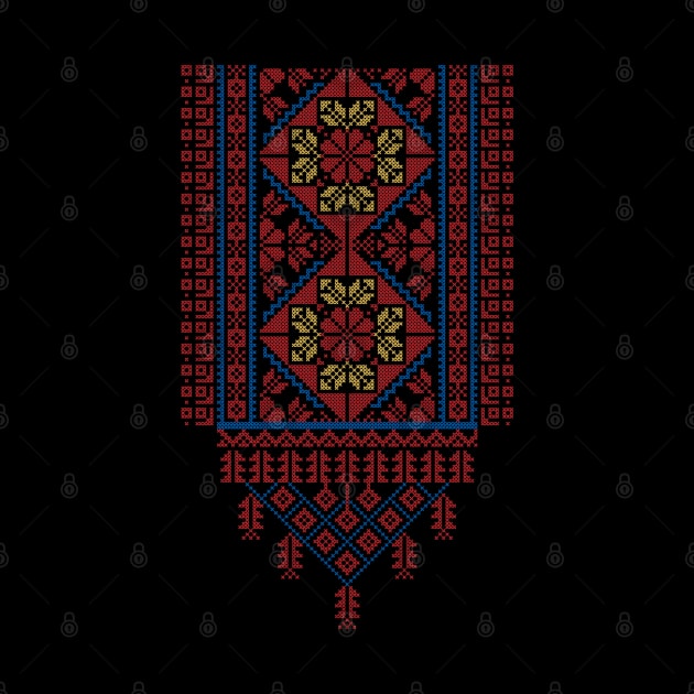 Palestinian Jordanian Traditional Realistic Tatreez Embroidery Art Design #2 - lght by QualiTshirt