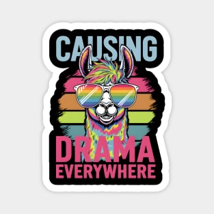 Causing Drama Everywhere Llama Magnet