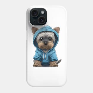 Yorkshire Terrier Wearing a Hoodie Phone Case