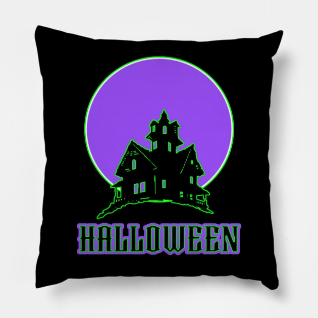 Haunted House Graphic Pillow by LupiJr