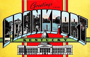 Greetings from Frankfort, Kentucky - Vintage Large Letter Postcard Magnet