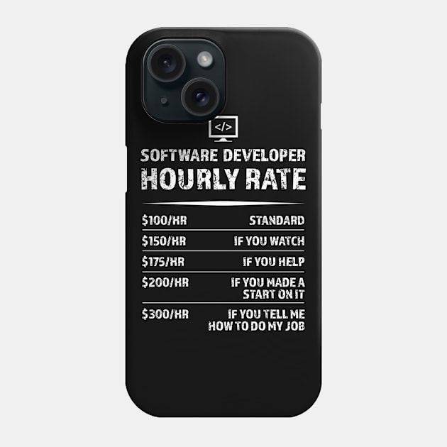 Software Developer Hourly Rate | Funny Development Gift Phone Case by qwertydesigns