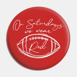 On Saturdays We Wear Red // Vintage School Spirit // Go Red Script Pin