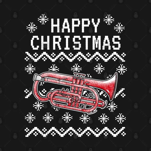 Cornet Ugly Christmas Cornetist Brass Musician by doodlerob