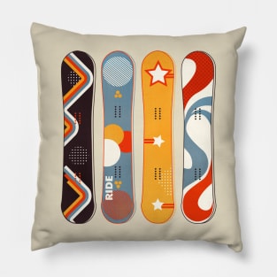 Retro Snowboards Pillow