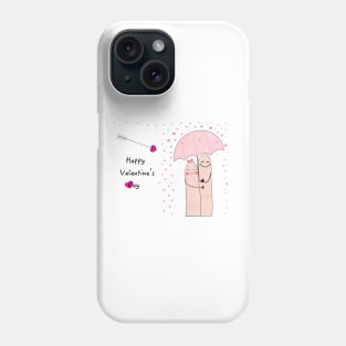 Finger couple valentine's day with love rain Phone Case