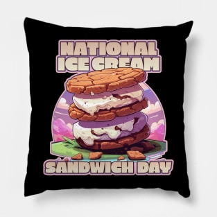 Nation Ice Cream Sandwich Day Ice Cream Lover Design Pillow