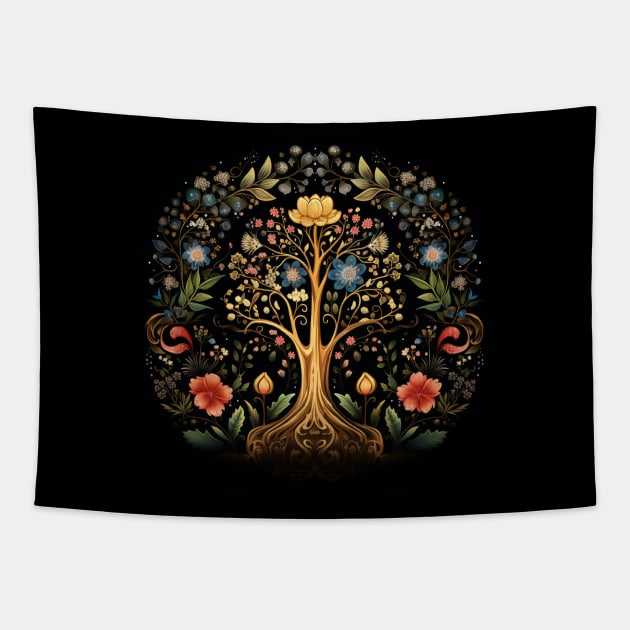 Magical Tree of Life Tapestry by Lily White