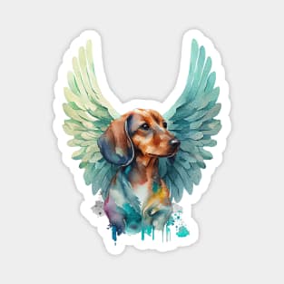 Watercolor Dachshund Angel 2 Magnet