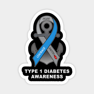 Type 1 Diabetes Ribbon Anchor of Hope Magnet