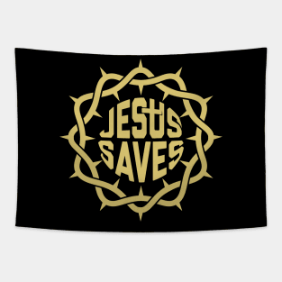 Crown of thorns and the inscription "Jesus saves" Tapestry