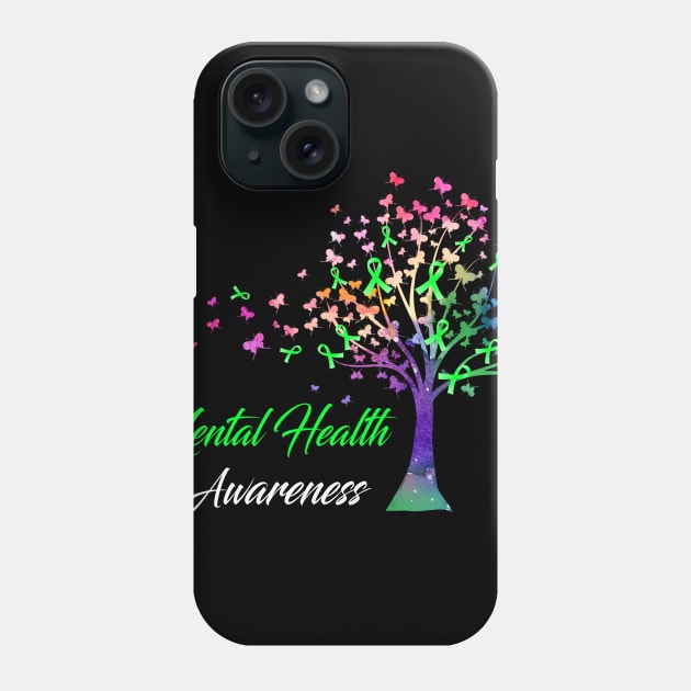 Tree Ribbons Mental Health Awareness Support Mental Health Warrior Gifts Phone Case by ThePassion99