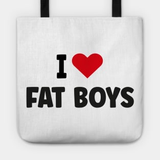 I Love Fat Boys Funny Valentines Red Heart Love Tote