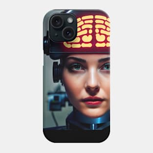 Android girl with a helmet device - V3 Phone Case