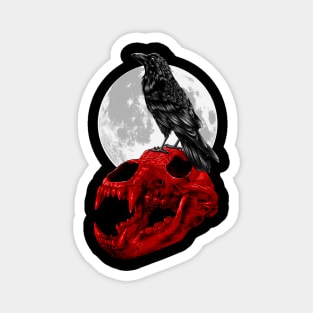 Raven skull Magnet