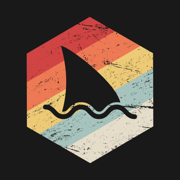 Retro Vintage Shark Fin Icon by MeatMan