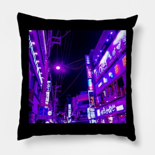 Cyberpunk 1980s City Pillow