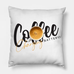 Coffee Charging Battery-T Shirt Pillow