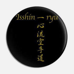 Isshin-ryu English & Kanji Crossword (Gold Font) Pin