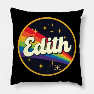 Edith // Rainbow In Space Vintage Style Pillow