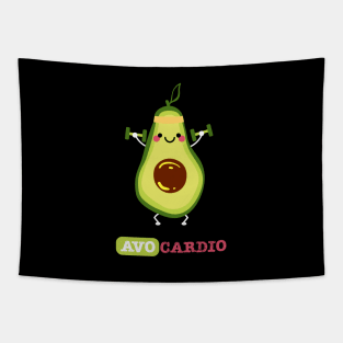 Avo cardio on black Tapestry