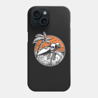 Skeleton Surfer at Sunset Phone Case