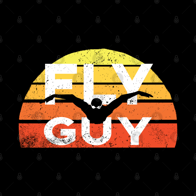 Retro Fly Guy Mens Swimming 1 by atomguy