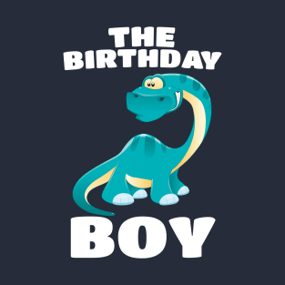 The Birthday Boy - Happy Long Neck Dinosaur Boys T-Shirt