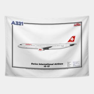 Airbus A321 - Swiss International Airlines (Art Print) Tapestry