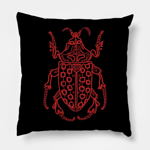 Red beetle Pillow by Dream Store