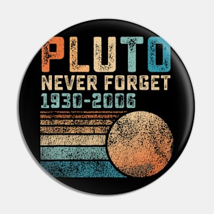 Pluto Never Forget Funny Astronomy Space Science Nerd Pin