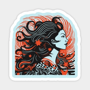 Retro Mermaid Magnet