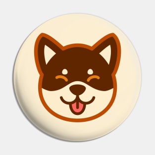 Brown Shiba: Eyes closed tongue Pin