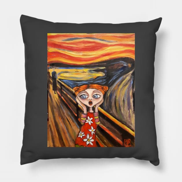 Lovely Scream Pillow by Art of PI